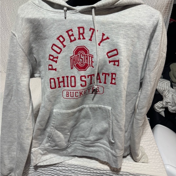 scarlet and gray Tops - Ohio State Buckeyes Gray Hoodie